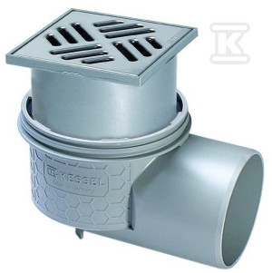 Wpust Practicus DN100, odpływ boczny, kratką 120x120 nierdzewną