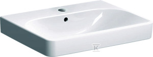 Umywalka Smyle Square B60 cm, H16.5 cm, T48 cm, z przelewem, z otworem na baterię
