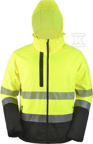 Робоча куртка софтшел (softshell) зі світловідбивачами HI-VI (fluo) жовта L PROF