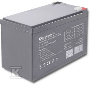 Akumulator AGM/12V/12Ah/max. 180A QOLTEC
