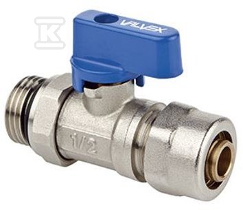 Клапан MINI PLUS з системою ущільнення та з'єднувачем PEX/AL G1/2 x 16 блакитний