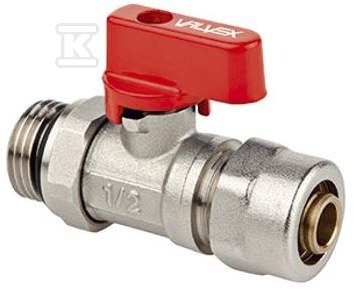 Клапан MINI PLUS з системою ущільнення та з'єднувачем PEX/AL G1/2 x 16 червоний