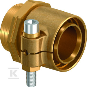 Złączka mosiężna skręcana Wipex 75x6.8-GZ2" gwint zewnętrzny, PN6 SDR11, do systemów preizolowanych Ecoflex