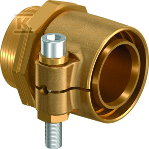 Złączka mosiężna skręcana Wipex 90x12.3-GZ3" gwint zewnętrzny, PN10 SDR7.4, do systemów preizolowanych Ecoflex