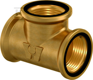 Trójnik mosiężny skręcany Wipex 90st. GW1"xGW1"xGW1" gwint wewnętrzny, PN6 SDR11 / PN10 SDR7.4, do systemów preizolowanych Ecoflex