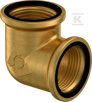 Kolano mosiężne skręcane Wipex 90st. GW1 1/4"xGW1 1/4" gwint wewnętrzny, PN6 SDR11 / PN10 SDR7.4, do systemów preizolowanych Ecoflex