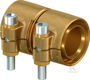 Złączka mosiężna dwustronna Wipex 110x10.0-110x10.0, PN6 SDR11, do systemów preizolowanych Ecoflex