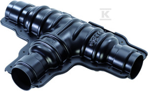Trójnik izolacyjny Ecoflex 90st. 200/175/140, do rur preizolowanych: zestaw izolacyjny: 2 połówki obudowy ABS z izolacją + pierścienie redukcyjne