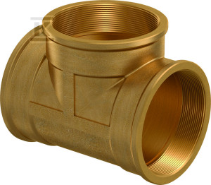 Trójnik mosiężny skręcany Wipex 90st. GW4"xGW4"xGW4" gwint wewnętrzny, PN6 SDR11 / PN10 SDR7.4, do systemów preizolowanych Ecoflex