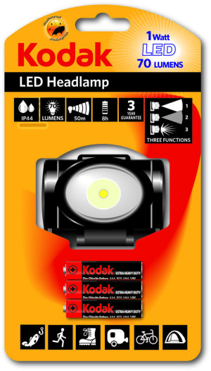 Ліхтарик LED HL 150lm (налобний) +3AAA (R03)