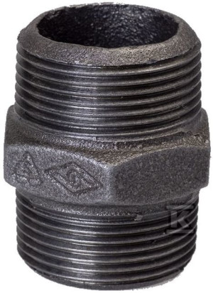 Nypel wkrętny równoprzelotowy 6/4" czarny N8, NR 38, NR 280 OPAL