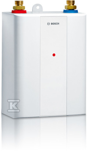 Podgrzewacz przepływowy wody jednofazowy sterowany elektronicznie Bosch Tronic TR4000 5 ET o mocy 4,5 kW 230 V podumywalkowy