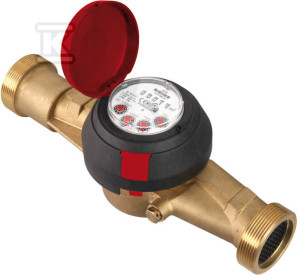 Wodomierz JS ciepła, typ JS-130 MASTER+, DN32 (1 1/4"), Q3=10,0 m3/h, R100, Tmax: 130 st., L=260mm, przyłącze GZ1 1/2", suchobieżny, antymagnetyczny,