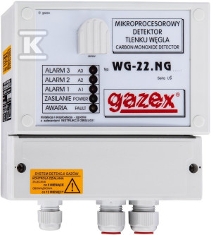 Detektor tlenku węgla WG-22.NG CO, 20/100ppm (s15), sensor p-p, zasilanie 230V, do garaży