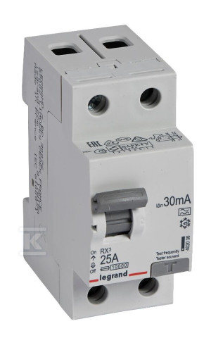 Wyłącznik różnicowoprądowy RX3 2P 230V 25A 30mA TYP A