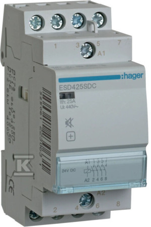 Безшумний контактор 24VDC 4NO 25A AC-7a/b