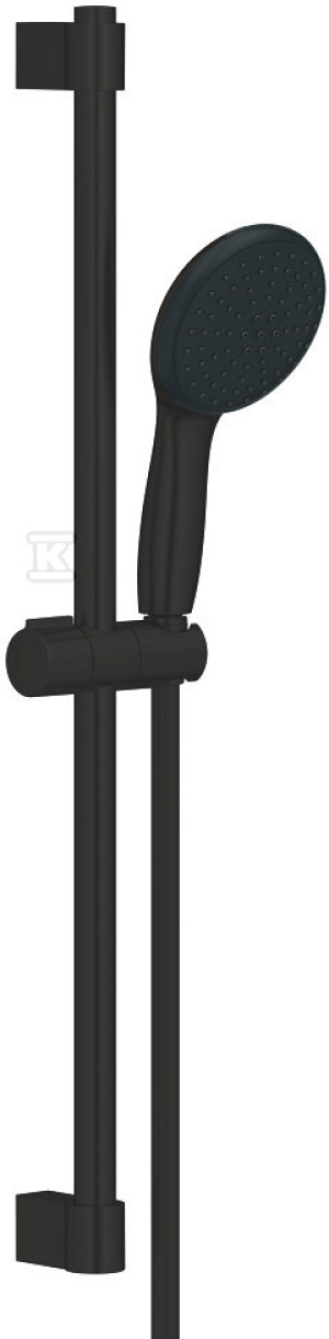 Zestaw prysznicowy z drążkiem 600mm Tempesta 110, słuchawka 2 strumienie, wąż prysznicowy 1750 mm czarny