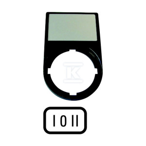 Tabliczka M22S-ST-X93 opisowa I-0-II 50x30mm czarna
