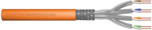 Kabel teleinformatyczny S/FTP Kat.7 4x2xAWG23/1, CPR: Dca, drut miedziany, LSZH, 500m, pomarańczowy