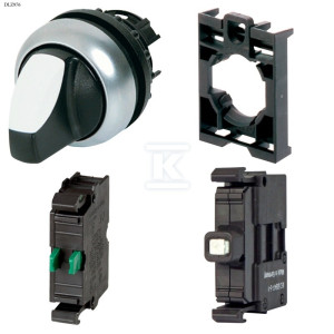 Przełącznik podświetlany biały 2 położenia z samopowrotem 230V + łącznik mocujący + element stykowy 1Z + dioda LED biala U=230V