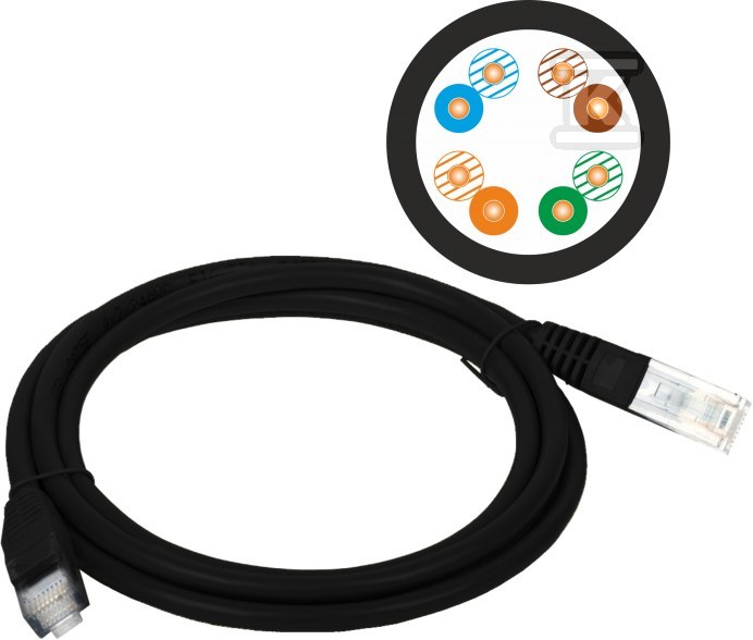 Патчкорд U/UTP кат.5e PVC 1.0м чорний ALANTEC