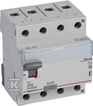 Wyłącznik różnicowoprądowy P304 4P 25A 30MA TYP AC TX3