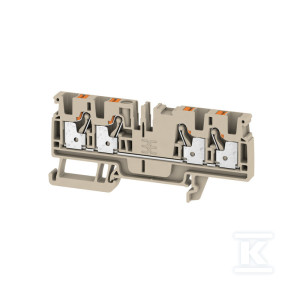 Блок прохідного затискача, PUSH IN, темно-бежевий, 4 mm², 32 A, 800 V, кількість підключень: 4, A4C 4