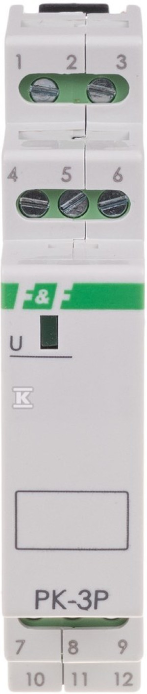 Електромагнітне реле PK-3P 230V AC, контакт: 3P I=3x8A, 1 модуль