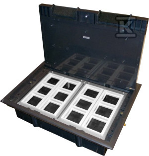 Підлогова коробка (floorbox) 12M (45x45) з регульованою глибиною, для технічної підлоги (стяжка опціонально) ALANTEC