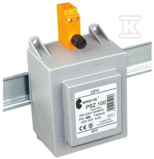Transformator jednofazowy PSZ 160 230/ 24V IP30 na szyn DIN TH-35 w obudowie modułowej z zabezpieczeniem