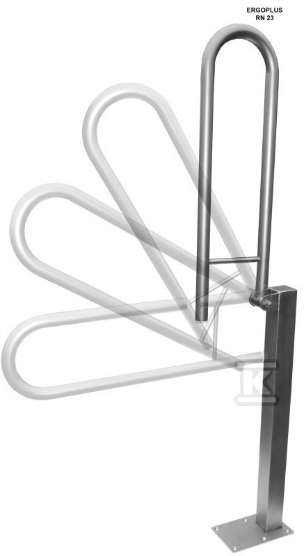 Poręcz Inox stal nierdzewna 32 mm stojąca , podnoszona do WC z ramieniem 70cm