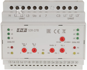 Контролер увімкнення резерву, мережа 3 та 4-провідна, 24÷230V AC,