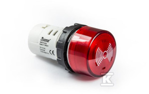 Buzzer, monoblok, 24V AC/DC, 90db, podświetlany, czerwony T0-MBZS024S
