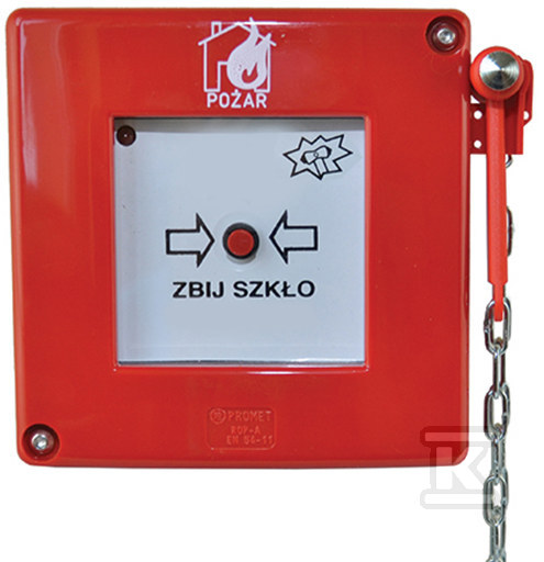 Ręczny ostrzegacz pożarowy z młoteczkiem 1xLED czerwona migająca W0-ROP-A M1/2K XY CB 0 ROP-A