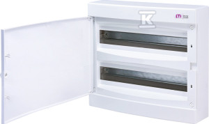 Rozdzielnica natynkowa 2x18 modułów IP40 drzwi białe ECT 2x18PO-s