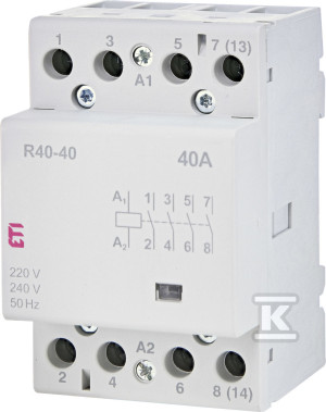 Stycznik modułowy 40A 4 styki zwierne (3 moduły 4biegunowy) R 40-40 230V