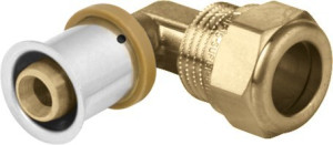 Kolano 90° mosiężne Compression ultraPRESS - 16/15