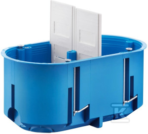 Puszka podtynkowa gips, głęboka, niebieska, multibox P 2x60D