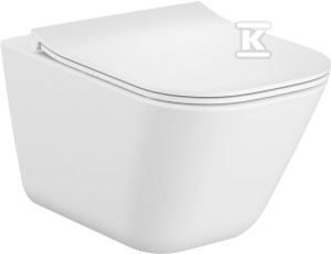 Miska WC GAP SQUARE RIMLESS podwieszana Rimless + deska wolnoopadająca ultraslim duroplast
