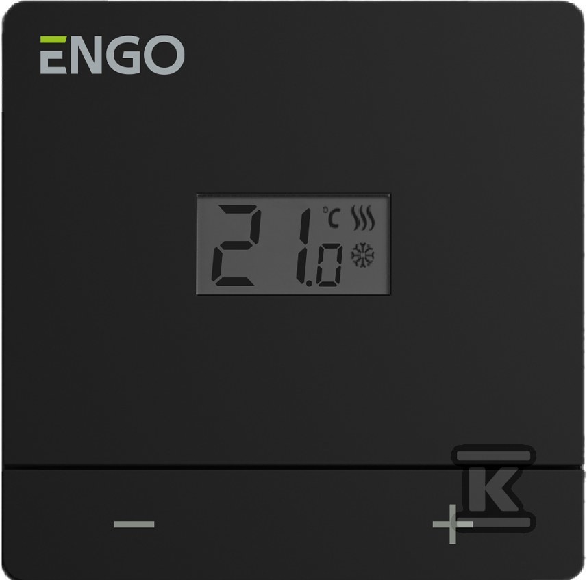 Regulator temperatury bateryjny, ENGO EASY-BATB, dobowy, natynkowy, czarny
