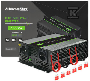Przetwornica napięcia Monolith | 2000W | 4000W | 12V na 230V | Czysty Sinus