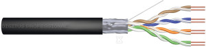 Зовнішній інсталяційний кабель, гельований DIGITUS кат. 6, F/UTP, AWG 23/1, PE, 305м, чорний, котушка