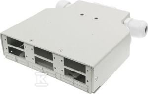 Przełącznica światłowodowa na szynę DIN 6xSC duplex / 6xLC quad z płytą czołową ALANTEC