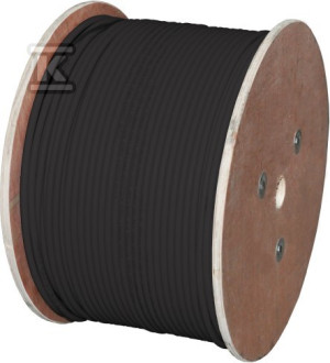 Kabel U/UTP kat.5e, teleinformatyczny, PE zewnętrzny żelowany, Fca 4x2x24 AWG, 1Gb/s, czarny, 500m - ALANTEC