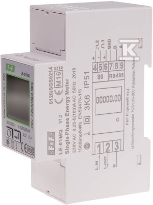 Licznik zużycia energii czynnej i biernej LE-01MQ – jednofazowy, modbus rtu, 100(5)a, mid LE-01MQ