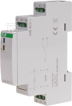 Moduł rozszerzeń wyjść przekaźnikowych, z wyjściem modbus rtu, 1-kanałowy, styk 1p 16a, 1 moduł MAX-MR-RO-1