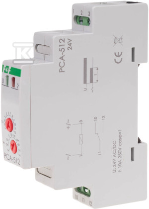 Реле часу затримки, контакти: 1no/nc 24v PCA-512-24V