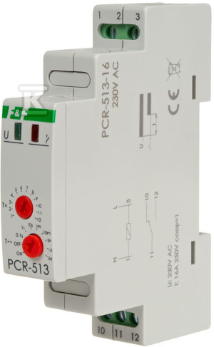 Przekaźnik czasowy rewersyjny, styki: 1no/nc, 230v, 16a PCR-513-16