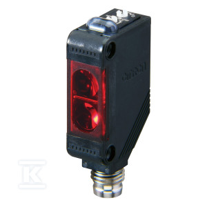 Czujnik fotoelektryczny, obudowa prostokątna, czerwona dioda LED, odbiciowy, 4 m, PNP, Światło-WŁ/Ćm.-WŁ, złącze M8 4-pin, E3Z-R86
