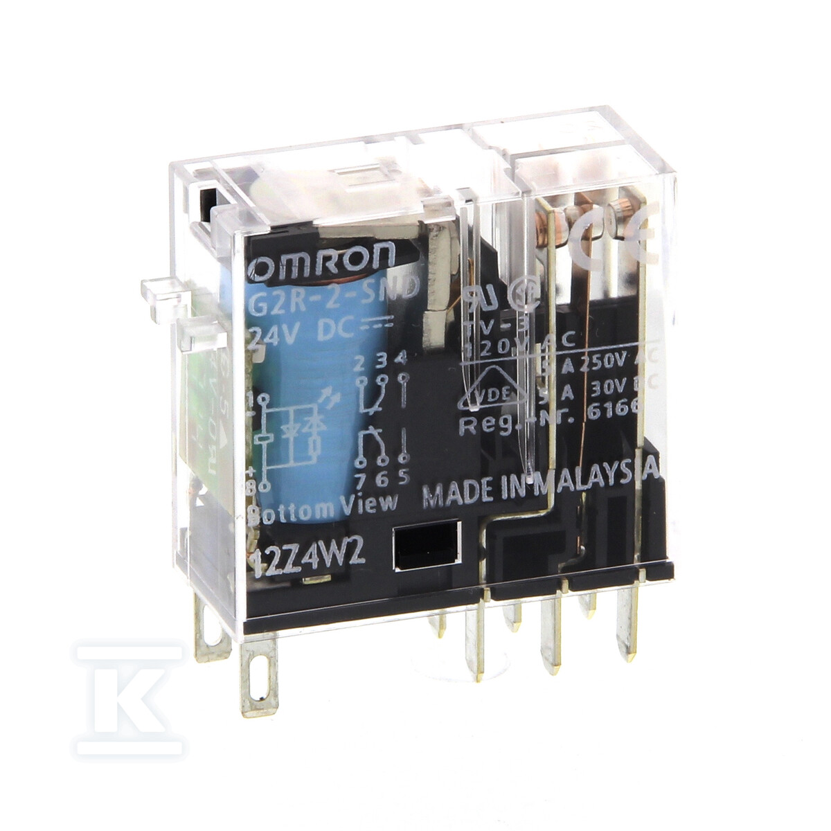 Przekażnik wtykowy 8-pin DPDT 5 A z wskaźnikami mechanicznym i LED oraz tłumikiem cewki